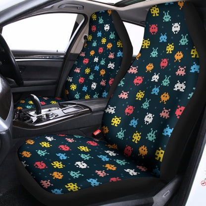 8-Bit Video Game Monsters Pattern Print Universal Fit Car Seat Covers
