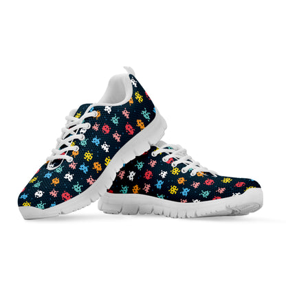 8-Bit Video Game Monsters Pattern Print White Sneakers