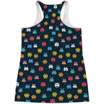 8-Bit Video Game Monsters Pattern Print Women's Racerback Tank Top