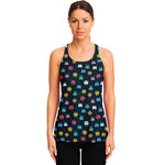 8-Bit Video Game Monsters Pattern Print Women's Racerback Tank Top