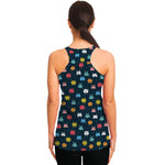 8-Bit Video Game Monsters Pattern Print Women's Racerback Tank Top