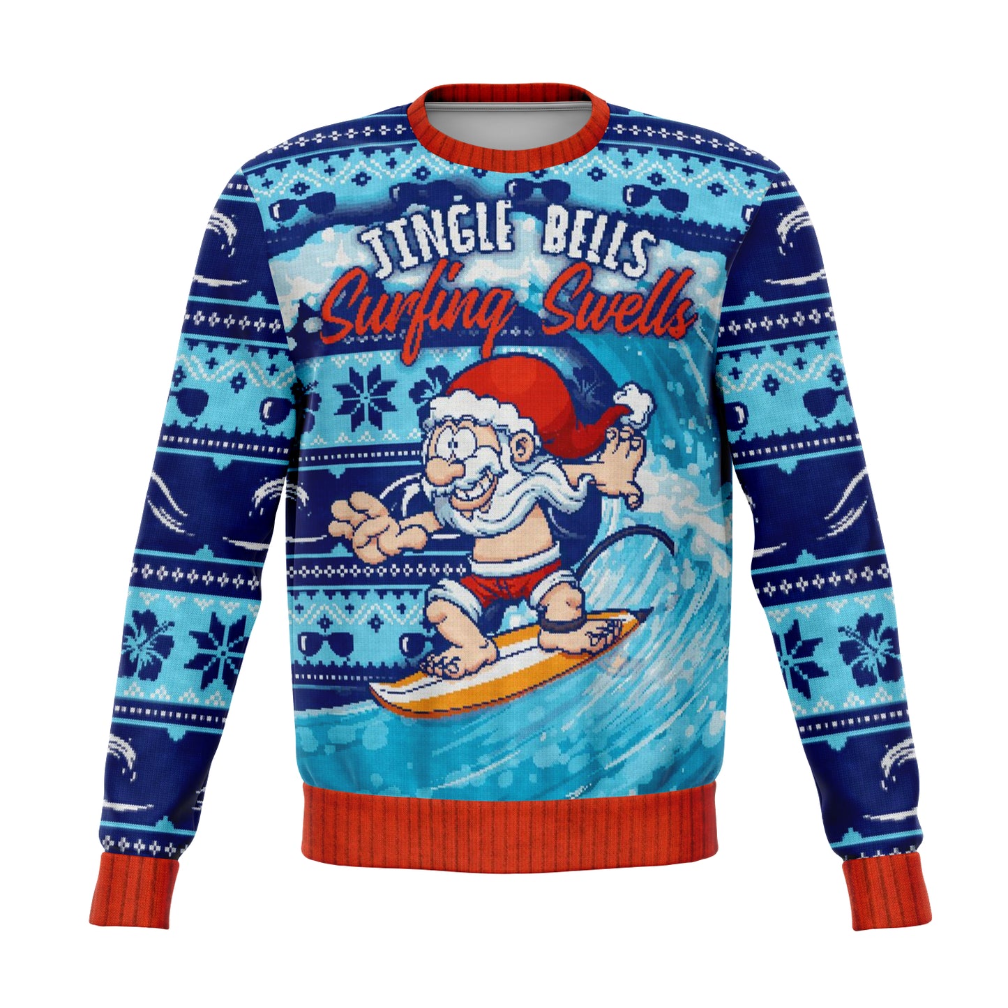 Jingle Bells Surfing Swells Ugly Christmas Sweater