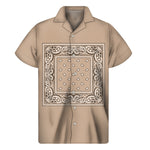 Beige Bandana Men's Short Sleeve Shirt