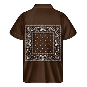 Dark Brown Bandana Men's Short Sleeve Shirt