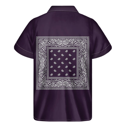 Dark Purple Bandana Men's Short Sleeve Shirt