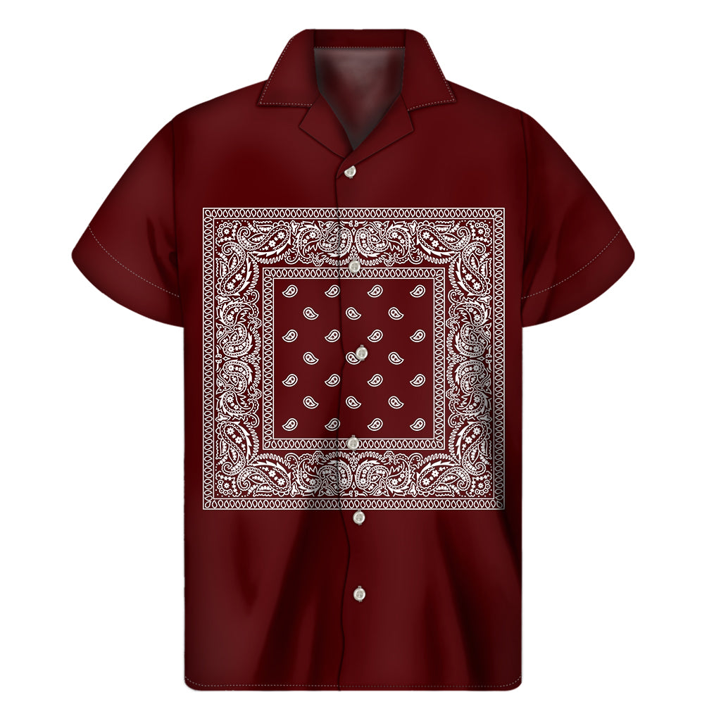 Dark Red Bandana Men's Short Sleeve Shirt