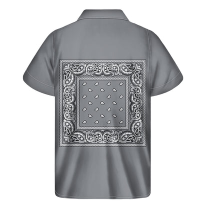 Grey Bandana Men's Short Sleeve Shirt