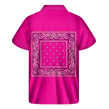 Hot Pink Bandana Men's Short Sleeve Shirt