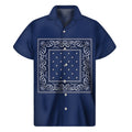 Navy Blue Bandana Men's Short Sleeve Shirt
