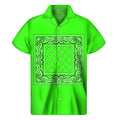 Neon Green Bandana Men's Short Sleeve Shirt