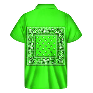 Neon Green Bandana Men's Short Sleeve Shirt