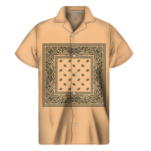 Pastel Orange Bandana Men's Short Sleeve Shirt
