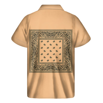 Pastel Orange Bandana Men's Short Sleeve Shirt