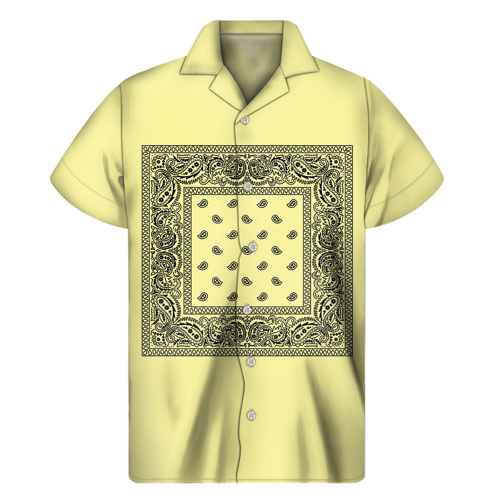 Pastel Yellow Bandana Men's Short Sleeve Shirt