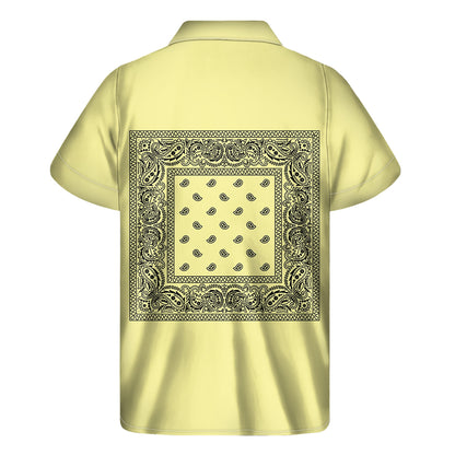 Pastel Yellow Bandana Men's Short Sleeve Shirt