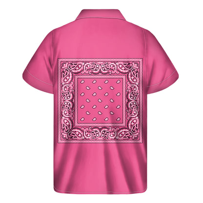 Pink Bandana Men's Short Sleeve Shirt