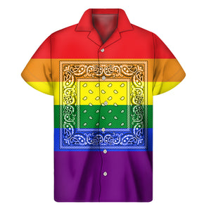 Rainbow Bandana Men's Short Sleeve Shirt