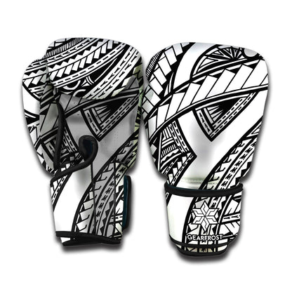 Traditional Fijian Tattoo Print Boxing Gloves