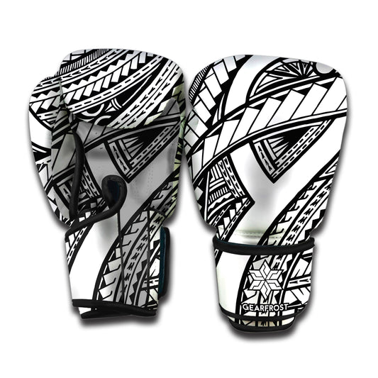 Traditional Fijian Tattoo Print Boxing Gloves