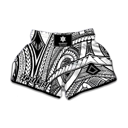 Traditional Fijian Tattoo Print Muay Thai Boxing Shorts