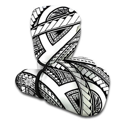 Traditional Fijian Tattoo Print Boxing Gloves