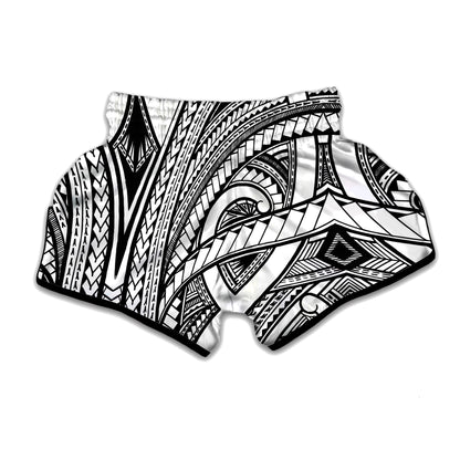 Traditional Fijian Tattoo Print Muay Thai Boxing Shorts