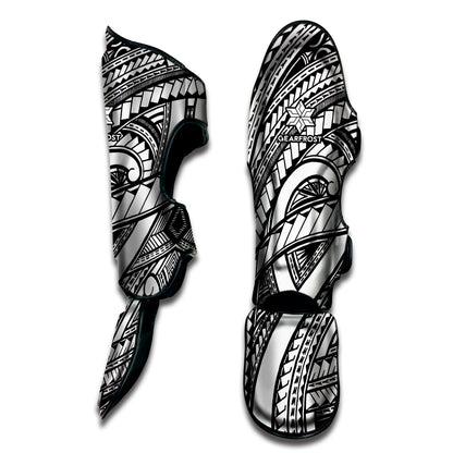 Traditional Fijian Tattoo Print Muay Thai Shin Guards