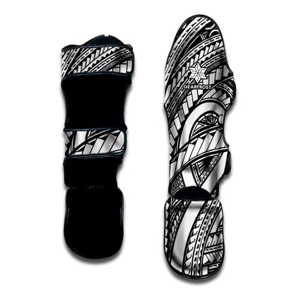 Traditional Fijian Tattoo Print Muay Thai Shin Guards