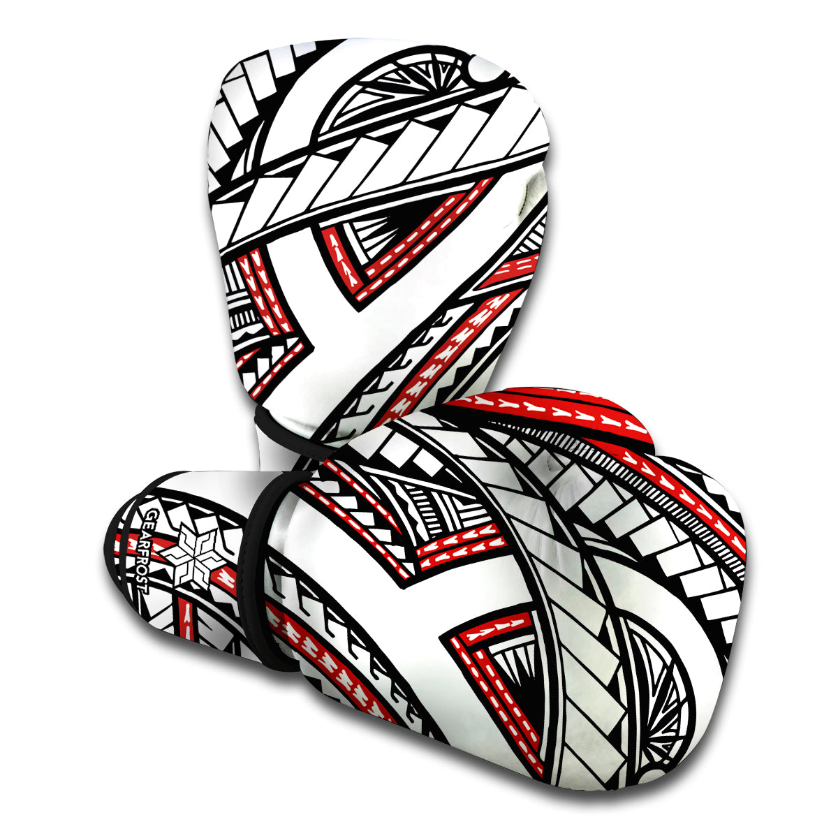 Tribal Fijian Tattoo Print Boxing Gloves