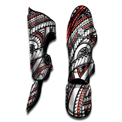 Tribal Fijian Tattoo Print Muay Thai Shin Guards