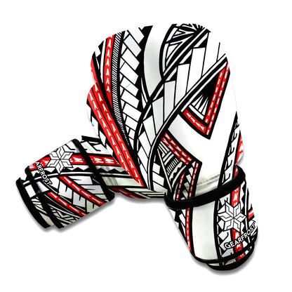 Tribal Fijian Tattoo Print Boxing Gloves