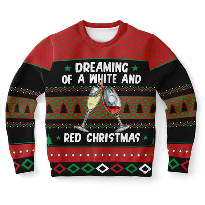 Dreaming Of A White And Red Christmas Ugly Christmas Sweater
