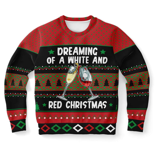 Dreaming Of A White And Red Christmas Ugly Christmas Sweater