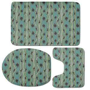 Aboriginal Animals Pattern Print 3 Piece Bath Mat Set