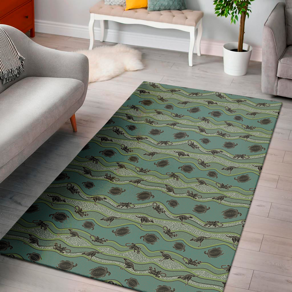 Aboriginal Animals Pattern Print Area Rug