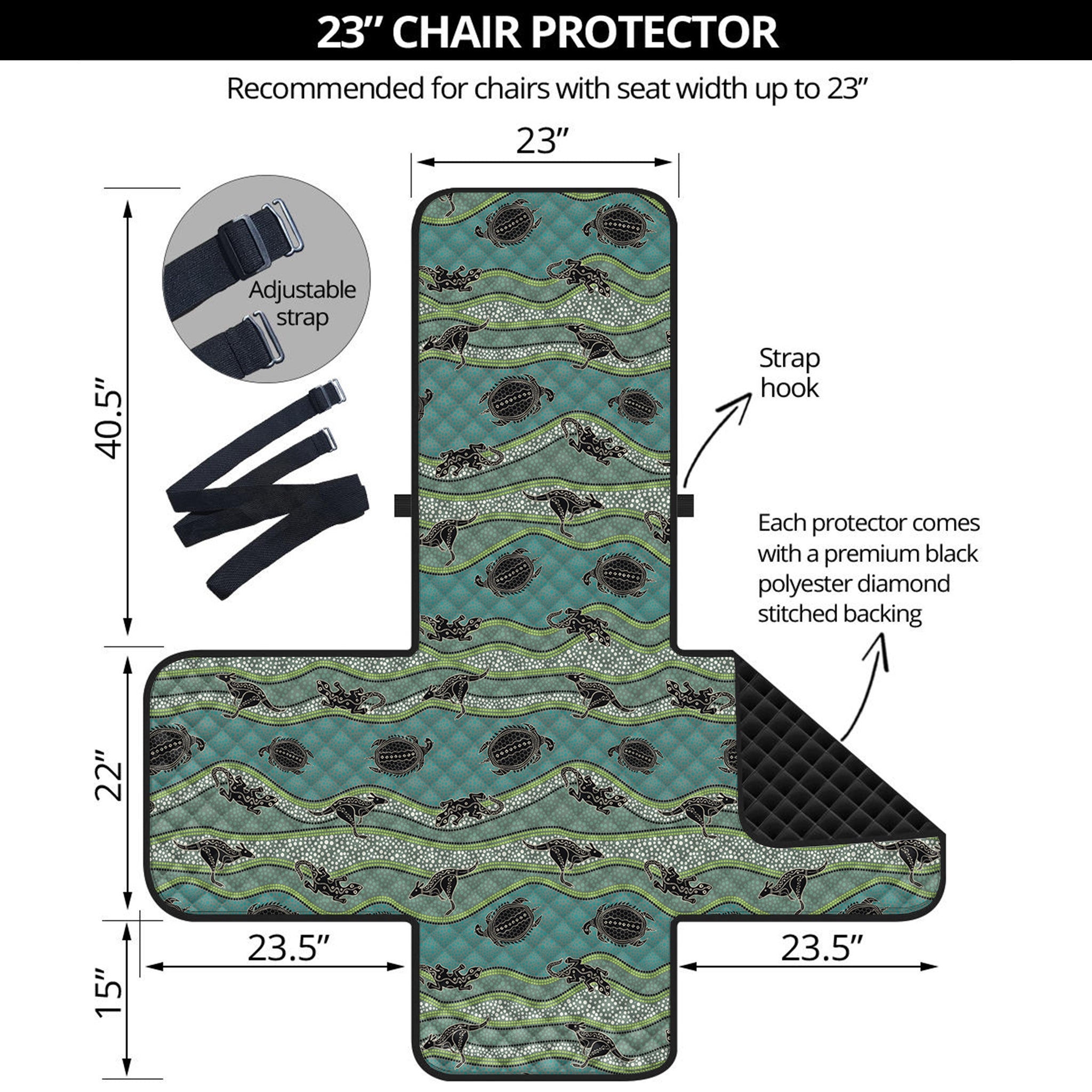 Aboriginal Animals Pattern Print Armchair Protector