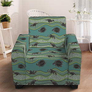 Aboriginal Animals Pattern Print Armchair Slipcover