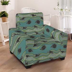 Aboriginal Animals Pattern Print Armchair Slipcover