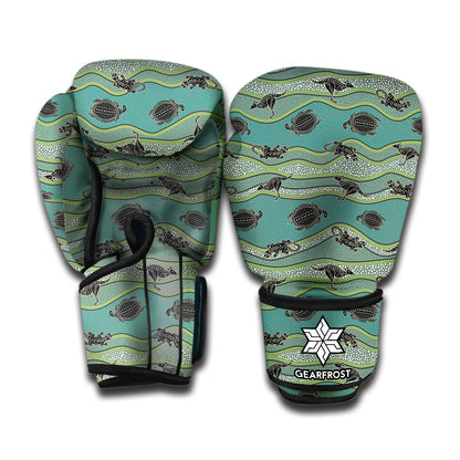 Aboriginal Animals Pattern Print Boxing Gloves