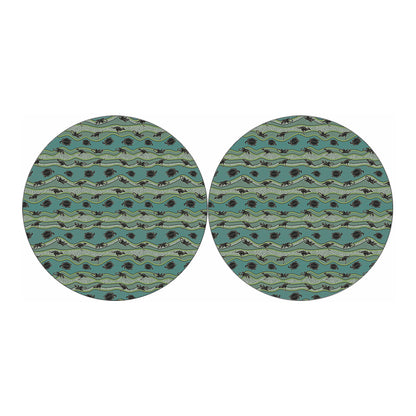 Aboriginal Animals Pattern Print Car Coasters