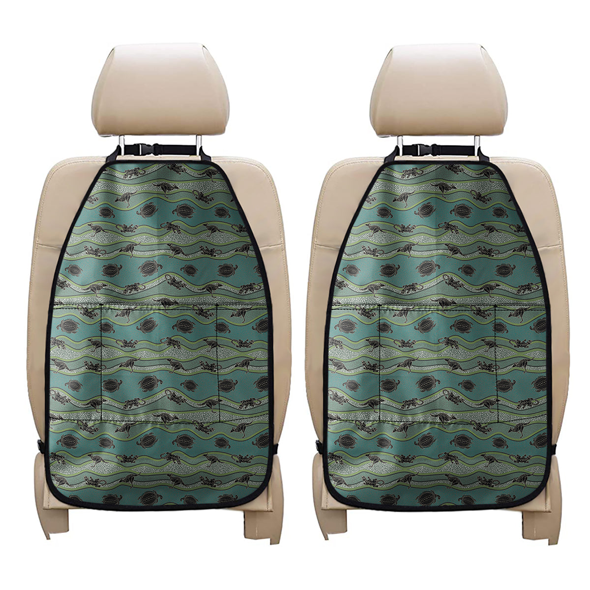 Aboriginal Animals Pattern Print Car Seat Organizers