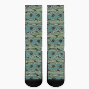 Aboriginal Animals Pattern Print Crew Socks