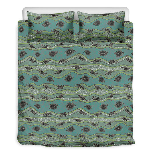 Aboriginal Animals Pattern Print Duvet Cover Bedding Set