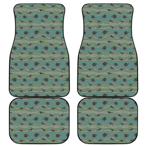 Aboriginal Animals Pattern Print Front and Back Car Floor Mats