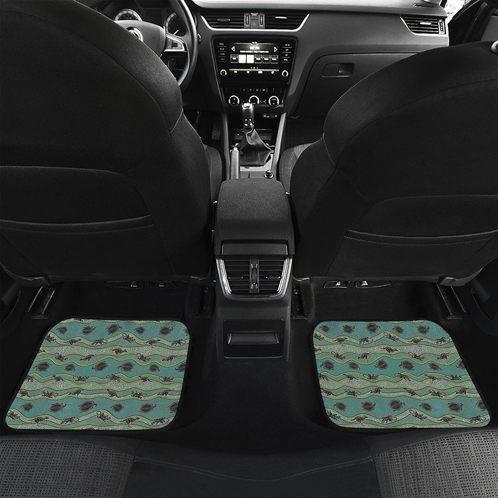 Aboriginal Animals Pattern Print Front and Back Car Floor Mats