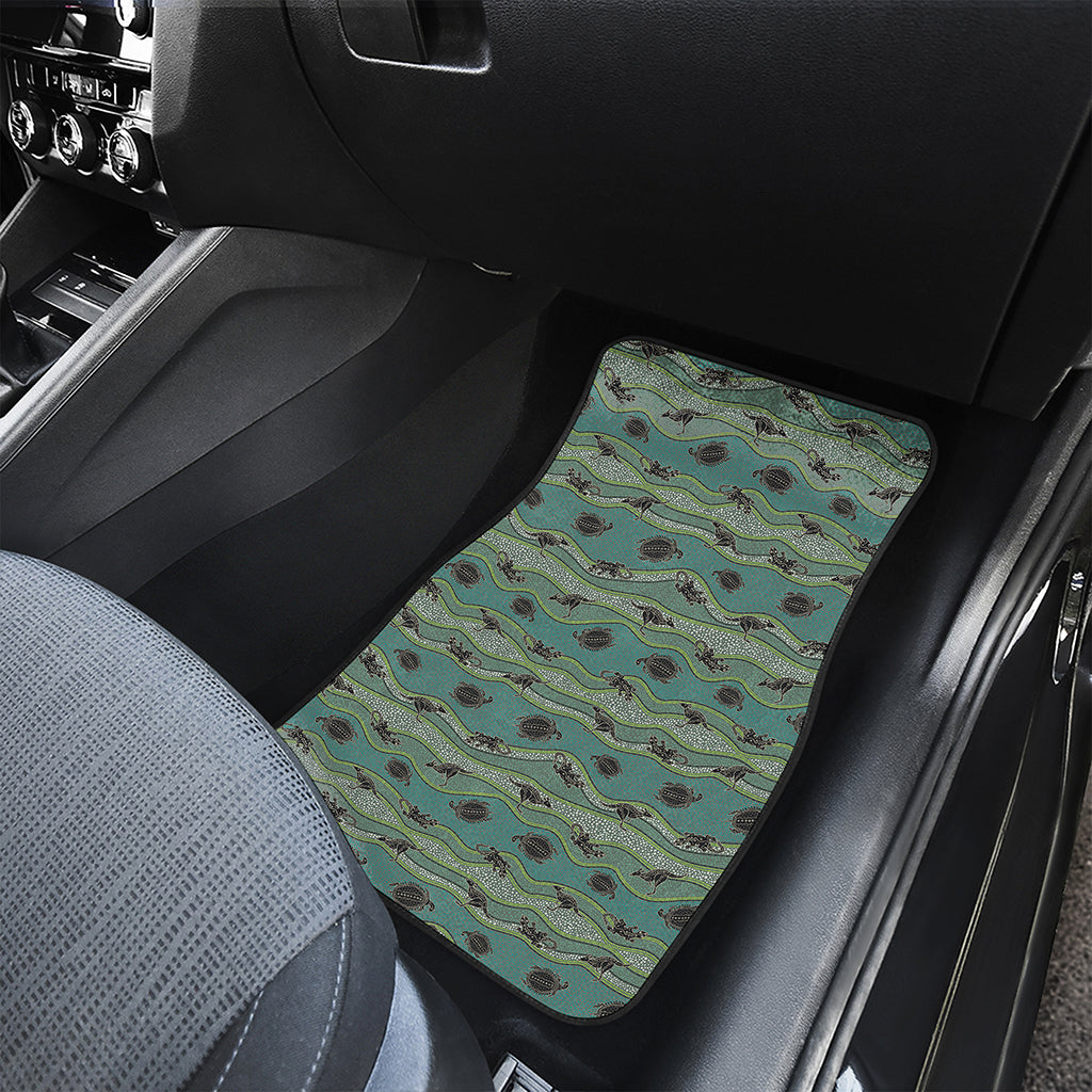 Aboriginal Animals Pattern Print Front and Back Car Floor Mats