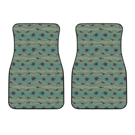 Aboriginal Animals Pattern Print Front Car Floor Mats
