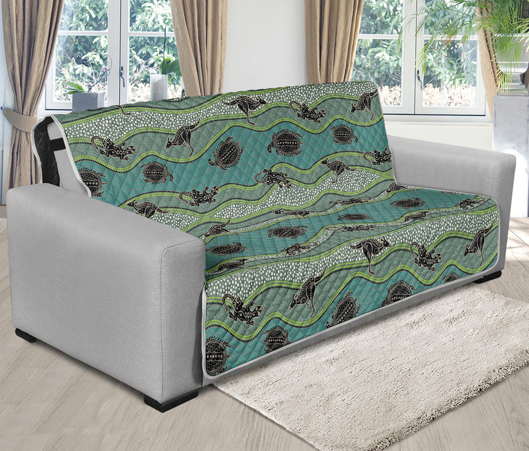 Aboriginal Animals Pattern Print Futon Protector