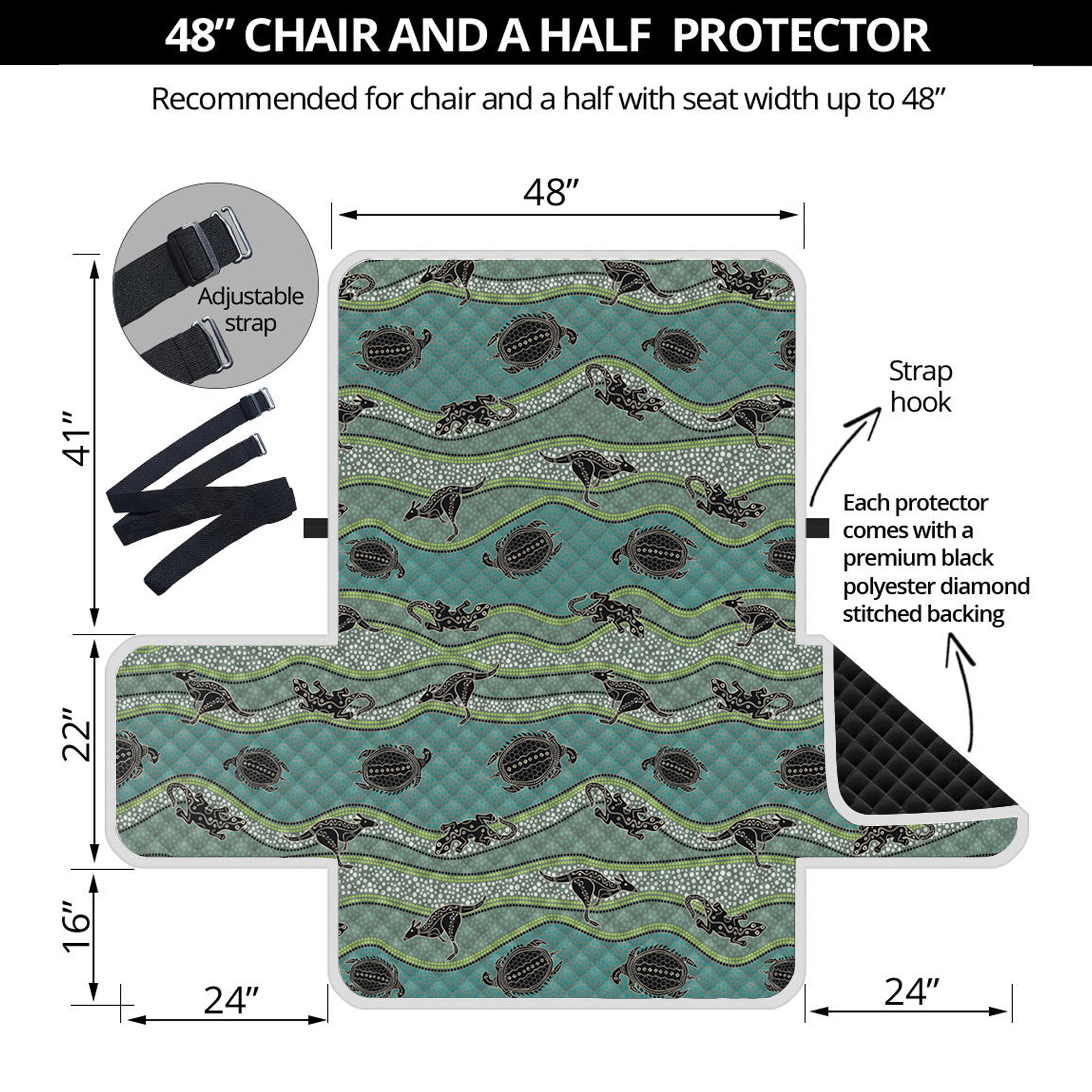 Aboriginal Animals Pattern Print Half Sofa Protector