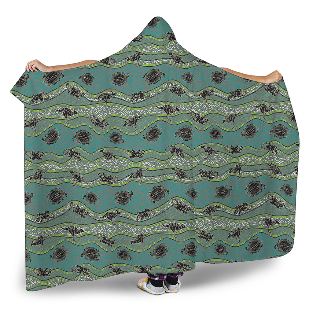 Aboriginal Animals Pattern Print Hooded Blanket